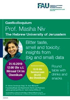 Zum Artikel "31.10.19 Guest lecture: Bitter taste, smell and toxicity: insights from (big and small) data"