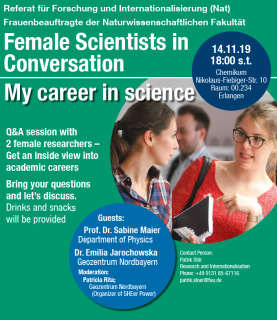 Zum Artikel "Female Scientists in Conversation 14.11.19"