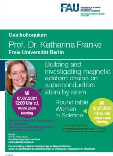 Zum Artikel "07.07.2021 Guest lecture: Building and investigating magnetic adatom chains on superconductors atom by atom"
