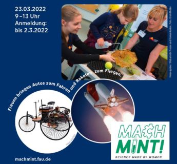 Zum Artikel "23.03.2022 Mach MINT! Science Made by Women. Projekttag an der Universität Erlangen-Nürnberg"