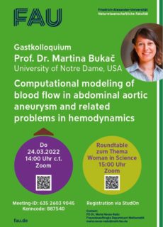 Zum Artikel "24.03.2022 Guest lecture: Computational modeling of blood flow in abdominal aortic aneurysm and related problems in hemodynamics"